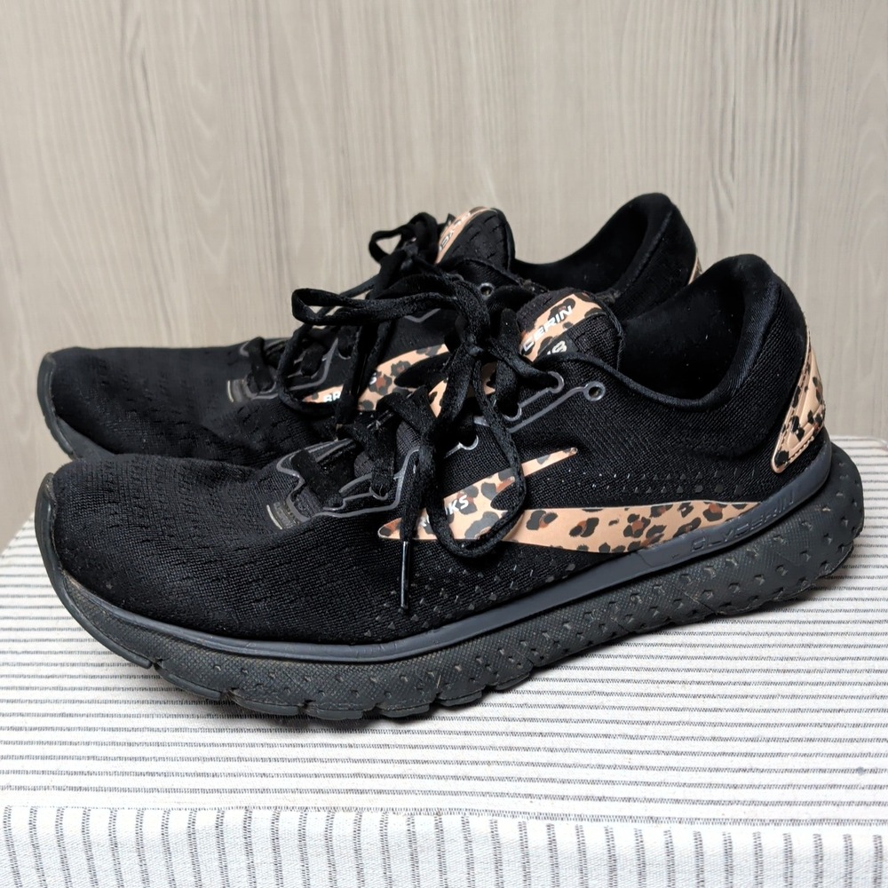 Brooks Glycerin‎ 18 Running Shoes Womens 9.5 Black Leopard Cheetah Go Wild Flaws